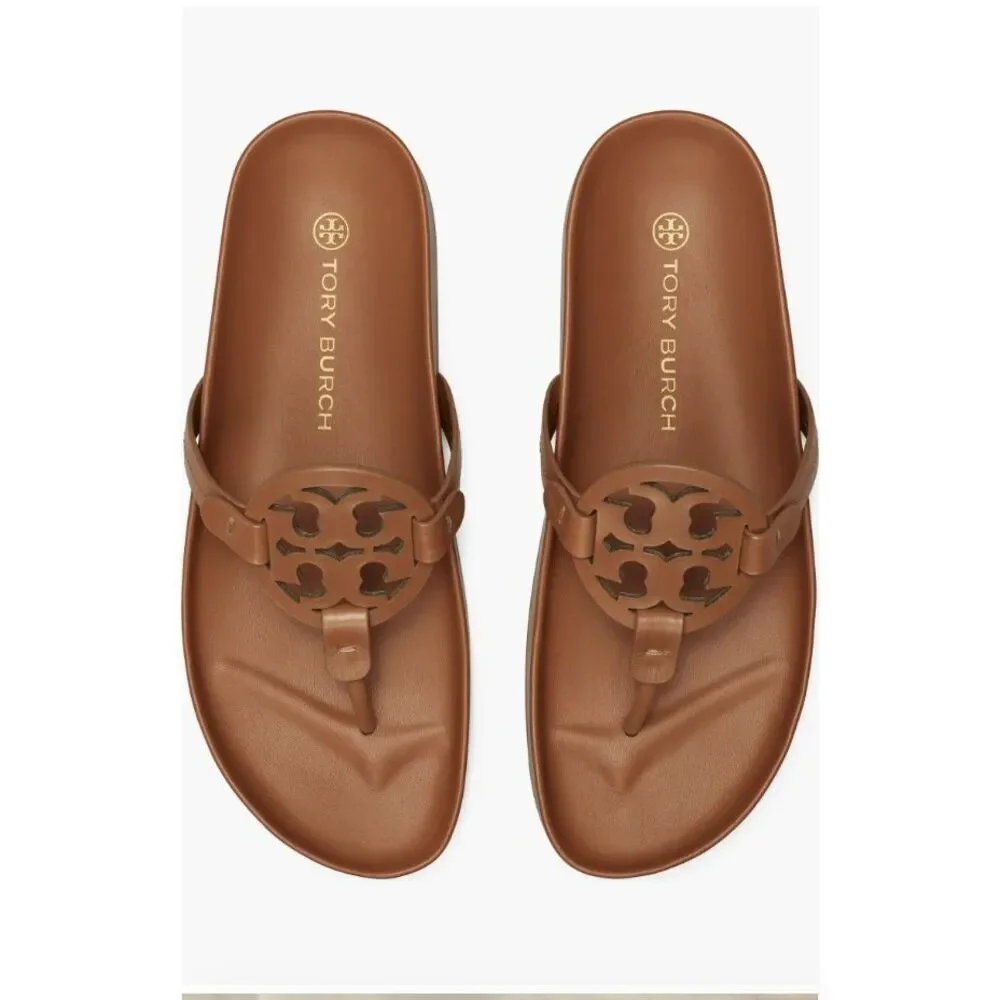 Women'e Tory Burch Miller Cloud Thong Sandal Size 10.5 in Miele Brown Size 10.5